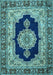 Medallion Light Blue Traditional Rug, tr511lblu