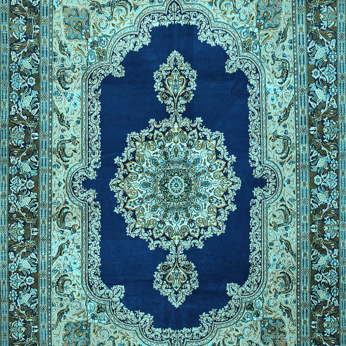 Medallion Light Blue Traditional Rug, tr511lblu