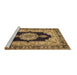 Sideview of Machine Washable Medallion Brown Traditional Rug, wshtr511brn