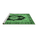 Sideview of Machine Washable Medallion Emerald Green Traditional Area Rugs, wshtr511emgrn