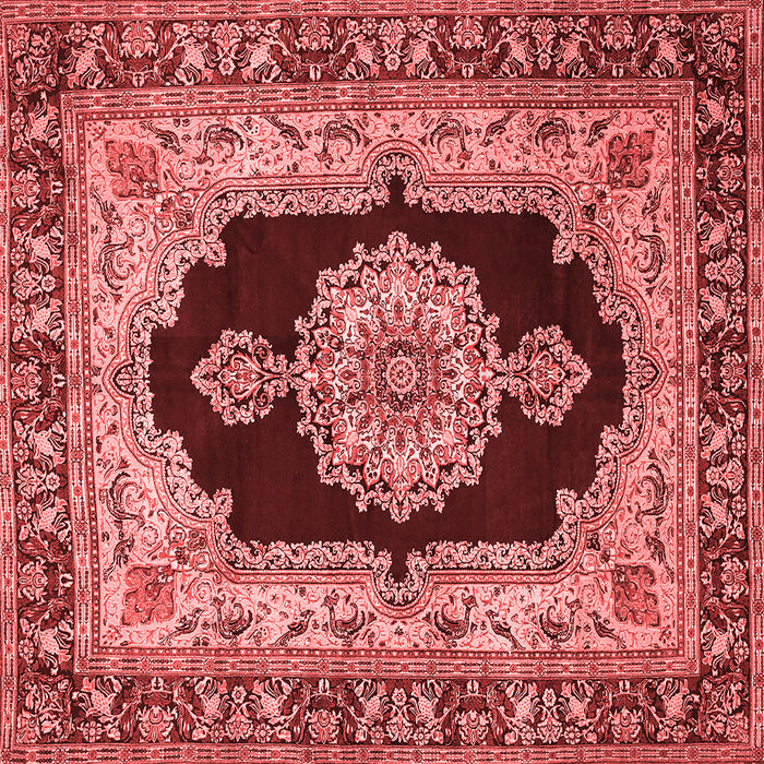 Machine Washable Medallion Red Traditional Rug, wshtr511red