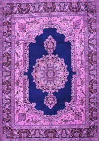 Medallion Purple Traditional Rug, tr511pur