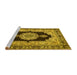 Sideview of Machine Washable Medallion Yellow Traditional Rug, wshtr511yw