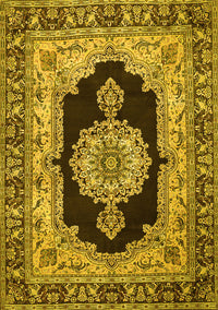 Medallion Yellow Traditional Rug, tr511yw