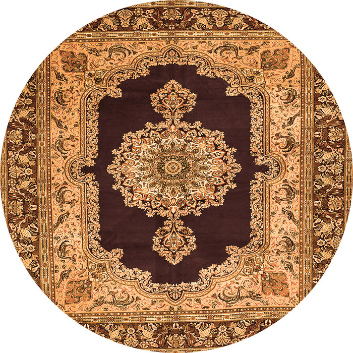 Square Medallion Orange Traditional Rug, tr511org