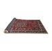 Sideview of Traditional Orange Salmon Pink Medallion Rug, tr512