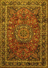 Medallion Yellow Traditional Rug, tr512yw