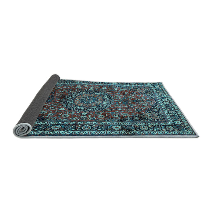 Sideview of Medallion Light Blue Traditional Rug, tr512lblu