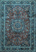 Medallion Light Blue Traditional Rug, tr512lblu