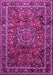Machine Washable Medallion Pink Traditional Rug, wshtr512pnk