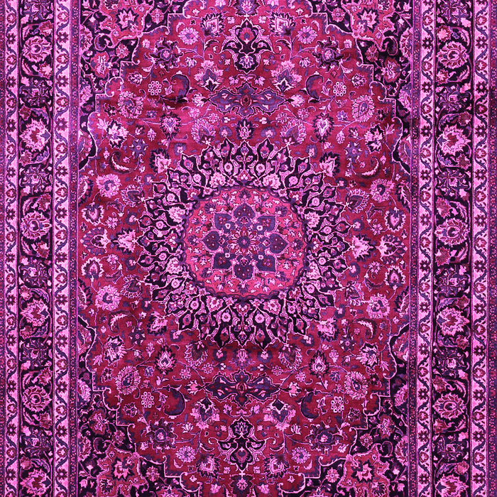 Machine Washable Medallion Pink Traditional Rug, wshtr512pnk