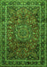Serging Thickness of Machine Washable Medallion Green Traditional Area Rugs, wshtr512grn