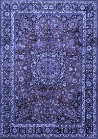 Medallion Blue Traditional Rug, tr512blu