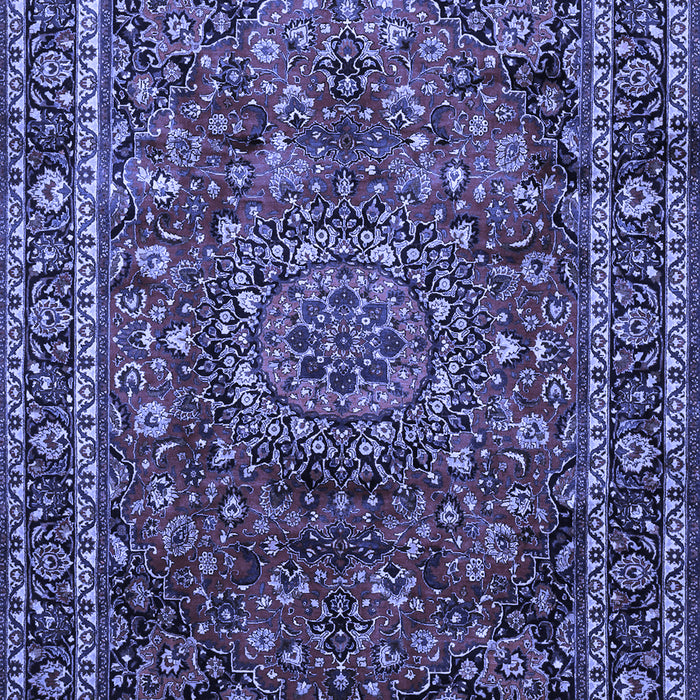 Machine Washable Medallion Blue Traditional Rug, wshtr512blu