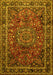 Machine Washable Medallion Yellow Traditional Rug, wshtr512yw