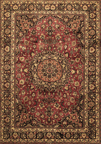 Medallion Brown Traditional Rug, tr512brn