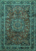 Medallion Turquoise Traditional Rug, tr512turq