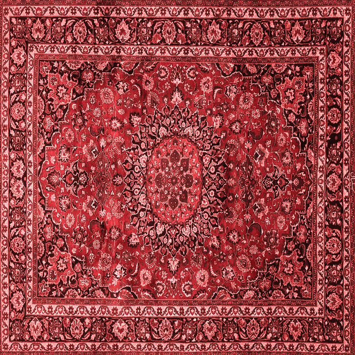 Machine Washable Medallion Red Traditional Rug, wshtr512red
