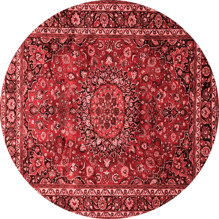 Machine Washable Medallion Red Traditional Rug, wshtr512red