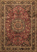 Machine Washable Medallion Brown Traditional Rug, wshtr512brn