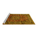 Sideview of Machine Washable Medallion Yellow Traditional Rug, wshtr512yw