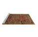 Sideview of Machine Washable Medallion Brown Traditional Rug, wshtr512brn