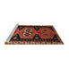 Sideview of Machine Washable Traditional Saffron Red Rug, wshtr513