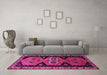 Machine Washable Persian Pink Traditional Rug in a Living Room, wshtr513pnk