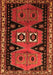 Serging Thickness of Machine Washable Persian Orange Traditional Area Rugs, wshtr513org