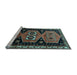 Sideview of Machine Washable Persian Light Blue Traditional Rug, wshtr513lblu