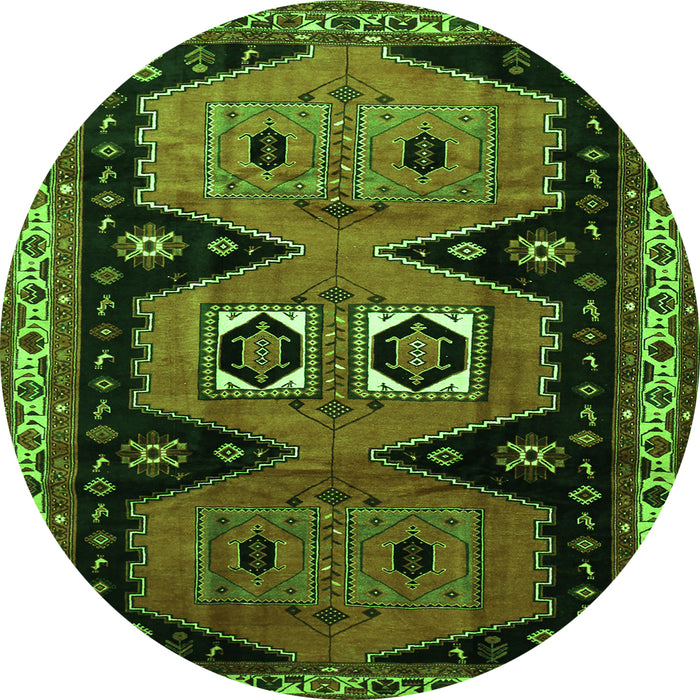 Square Persian Green Traditional Rug, tr513grn