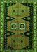 Serging Thickness of Machine Washable Persian Green Traditional Area Rugs, wshtr513grn