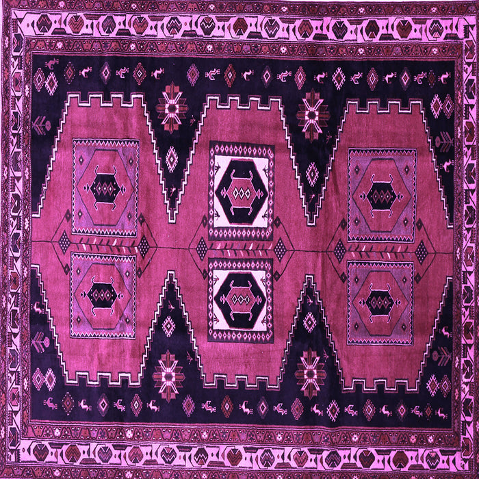 Square Machine Washable Persian Purple Traditional Area Rugs, wshtr513pur