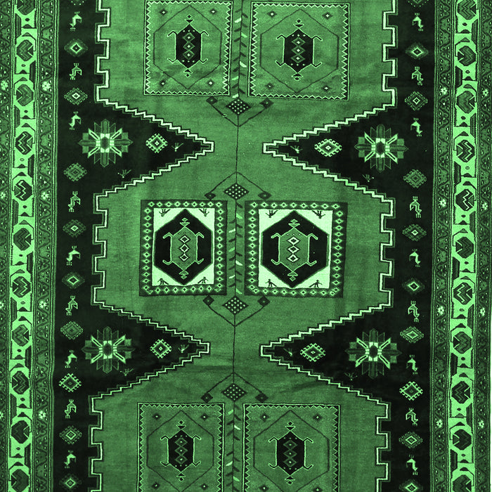 Machine Washable Persian Emerald Green Traditional Area Rugs, wshtr513emgrn