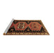 Sideview of Machine Washable Persian Brown Traditional Rug, wshtr513brn