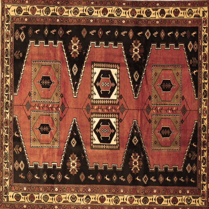 Square Machine Washable Persian Brown Traditional Rug, wshtr513brn