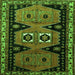 Round Machine Washable Persian Green Traditional Area Rugs, wshtr513grn