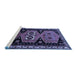 Sideview of Machine Washable Persian Blue Traditional Rug, wshtr513blu