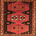 Round Machine Washable Persian Orange Traditional Area Rugs, wshtr513org