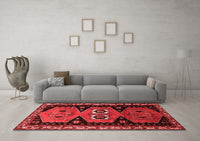 Machine Washable Persian Red Traditional Rug, wshtr513red