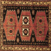 Square Persian Brown Traditional Rug, tr513brn