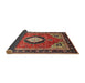 Sideview of Traditional Saffron Red Medallion Rug, tr514