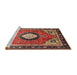 Sideview of Machine Washable Traditional Saffron Red Rug, wshtr514