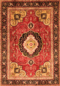 Medallion Orange Traditional Rug, tr514org