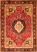 Serging Thickness of Machine Washable Medallion Orange Traditional Area Rugs, wshtr514org