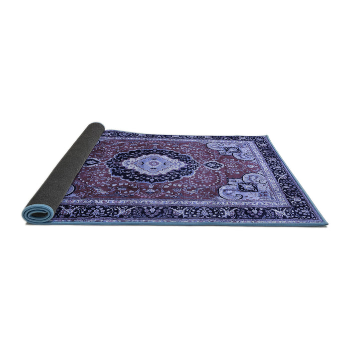 Sideview of Medallion Blue Traditional Rug, tr514blu