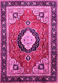 Medallion Pink Traditional Rug, tr514pnk