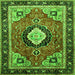 Serging Thickness of Medallion Green Traditional Rug, tr514grn