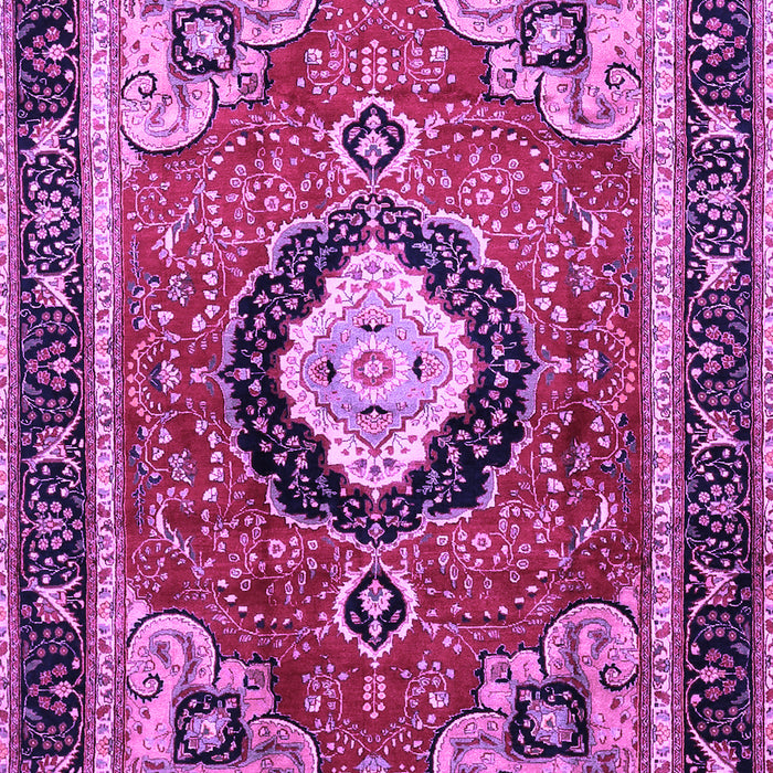 Machine Washable Medallion Purple Traditional Area Rugs, wshtr514pur