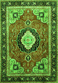 Medallion Green Traditional Rug, tr514grn